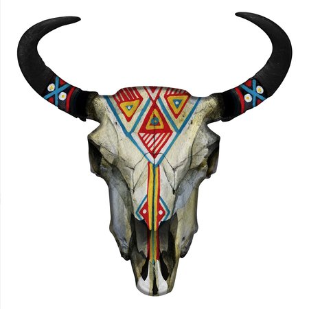 NEXT INNOVATIONS Painted Bison Skull Wall Art 101410072-PAINTED